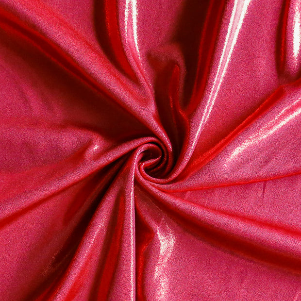 Red Liquid Metallic Polyester Spandex Swimsuit Fabric