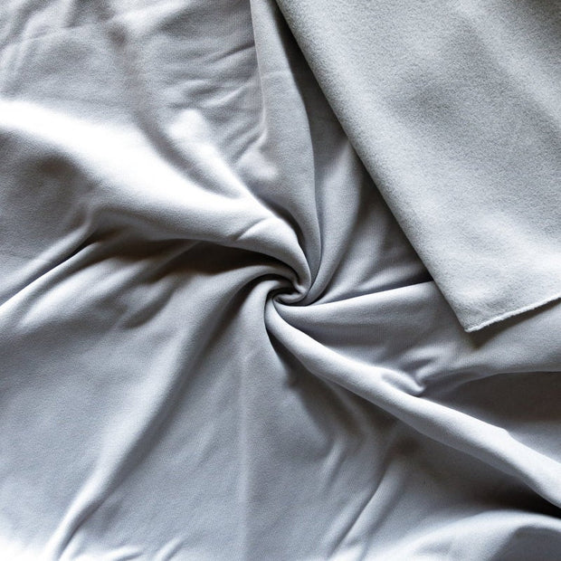 Silver Repreve Powerstretch Fleece Knit Fabric - 19" Remnant