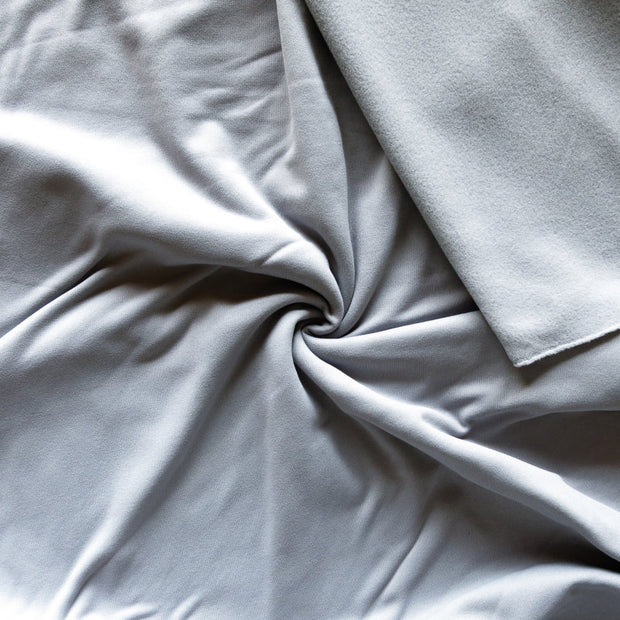 Silver Repreve Powerstretch Fleece Knit Fabric