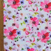 Romantic Flowers Nylon Spandex Swimsuit Fabric - 24" Remnant