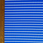 Royal and White Narrow Stripe Nylon Spandex Swimsuit Fabric