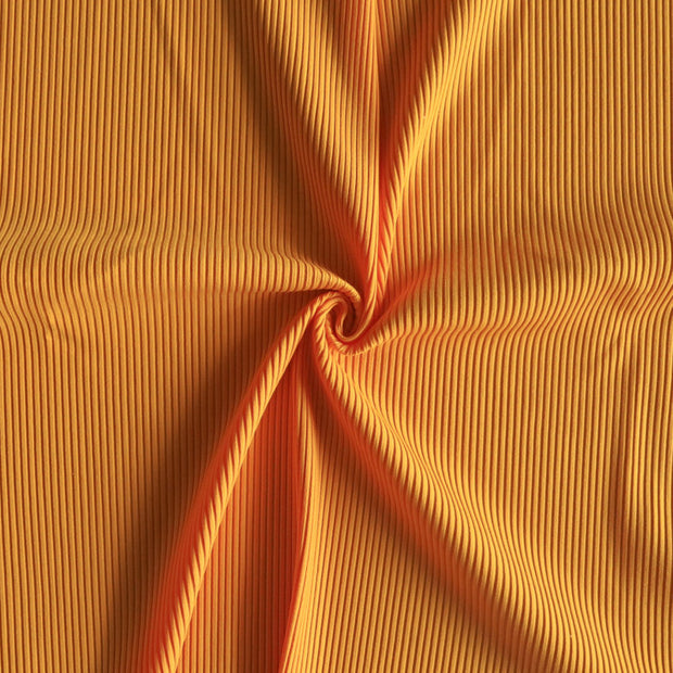 Saffron Ribbed Nylon Spandex Swimsuit Fabric