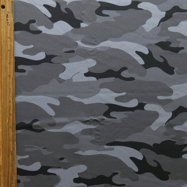 Shades of Grey Camo Flow Stretch Boardshort Fabric