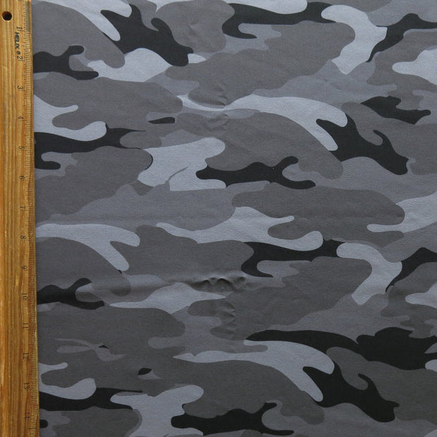 Shades of Grey Camo Flow Stretch Boardshort Fabric