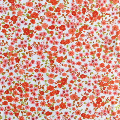 Shades of Orange Ditsy Flowers Poly Spandex Swimsuit Fabric