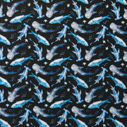 Sharks on Black Nylon Spandex Swimsuit Fabric