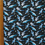 Sharks on Black Nylon Spandex Swimsuit Fabric