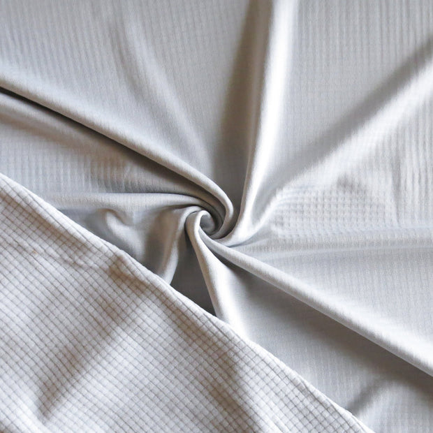 Silver Grid Power Dry Polartec Fleece Knit Fabric