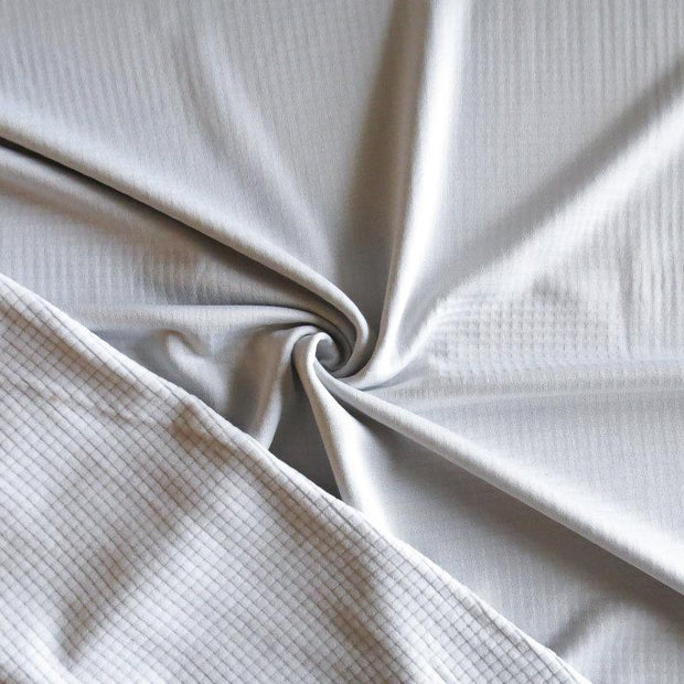 Silver Grid Power Dry Polartec Fleece Knit Fabric - 25" Remnant