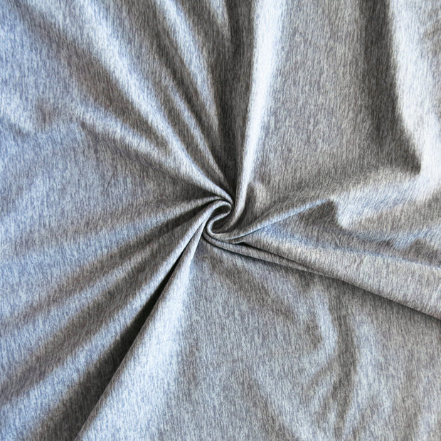 Silver Fizz Marl Poly Lycra Jersey Knit Fabric - 30" Remnant