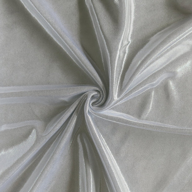 Silver Liquid Metallic Polyester Spandex Swimsuit Fabric - 21" Remnant