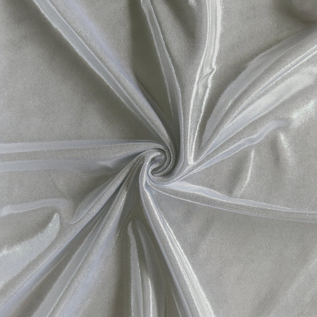 Silver Liquid Metallic Polyester Spandex Swimsuit Fabric