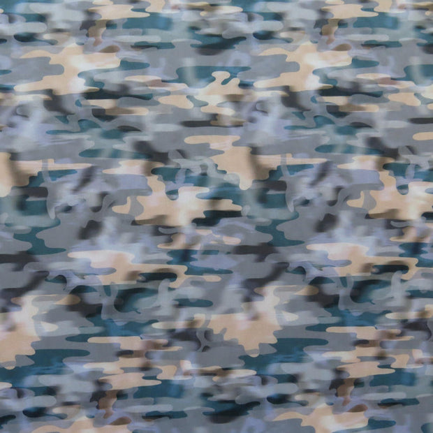 Stormy Camo Nylon Spandex Swimsuit Fabric, Light Colorway