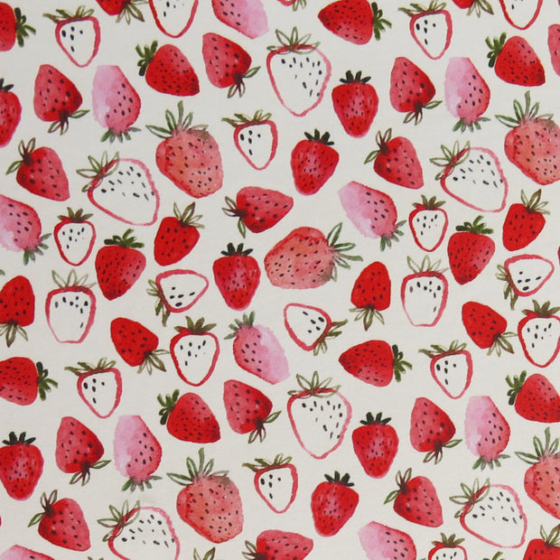 Strawberries and Creme Poly Spandex Swimsuit Fabric