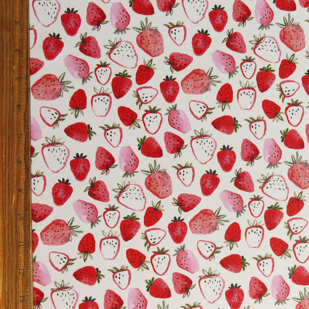 Strawberries and Creme Poly Spandex Swimsuit Fabric – The Fabric Fairy