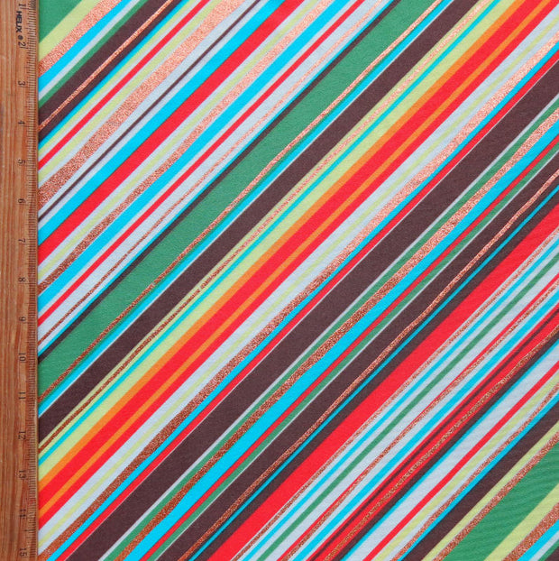 Summer Diagonal Stripe Nylon Spandex Swimsuit Fabric - SECONDS - Not Quite Perfect