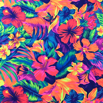 Tahitian Floral Nylon Spandex Swimsuit Fabric - 24" Remnant