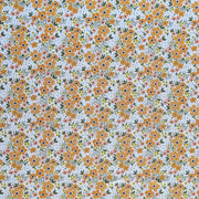 Tangerine Daisies on White Poly Spandex Swimsuit Fabric