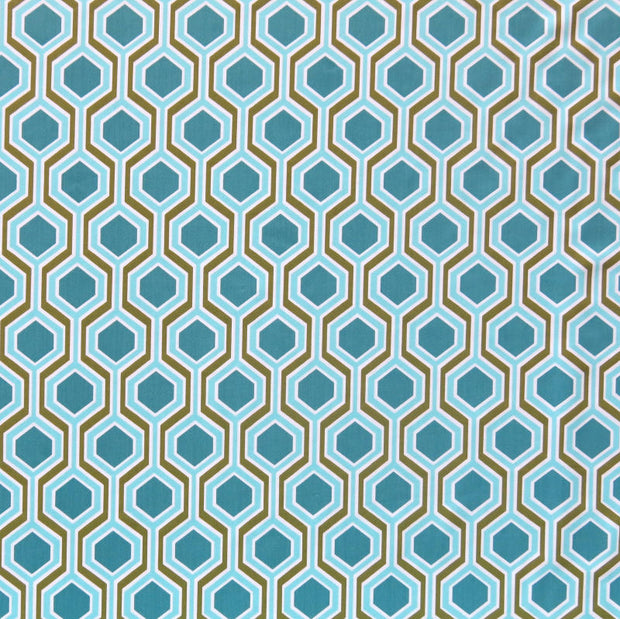 Teal/Olive Geo Nylon Spandex Swimsuit Fabric