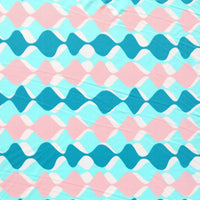 Teal/Pink Geo Waves Nylon Spandex Swimsuit Fabric