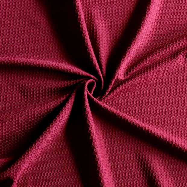 Team Maroon Dri-Fit Hexagon Jacquard Lycra Jersey Knit Fabric