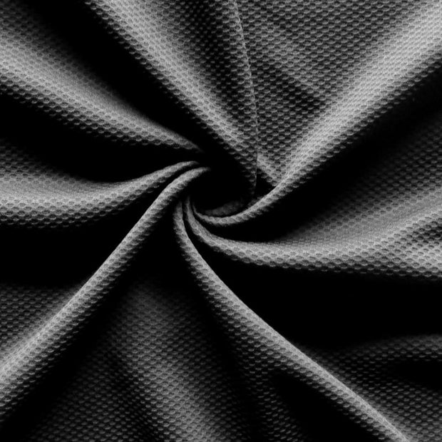 Black Thermo Micropoly Lycra Jersey Knit Fabric