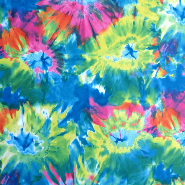 Olympus Brilliant Tie Dye Poly Spandex Athletic Jersey Knit Fabric - 18" Remnant
