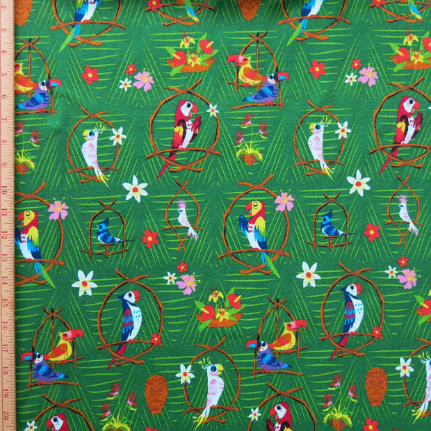 Parrot Party Cotton Knit Fabric