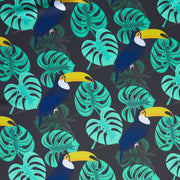 Toucans and Monstera Leaves Flow Stretch Boardshort Fabric