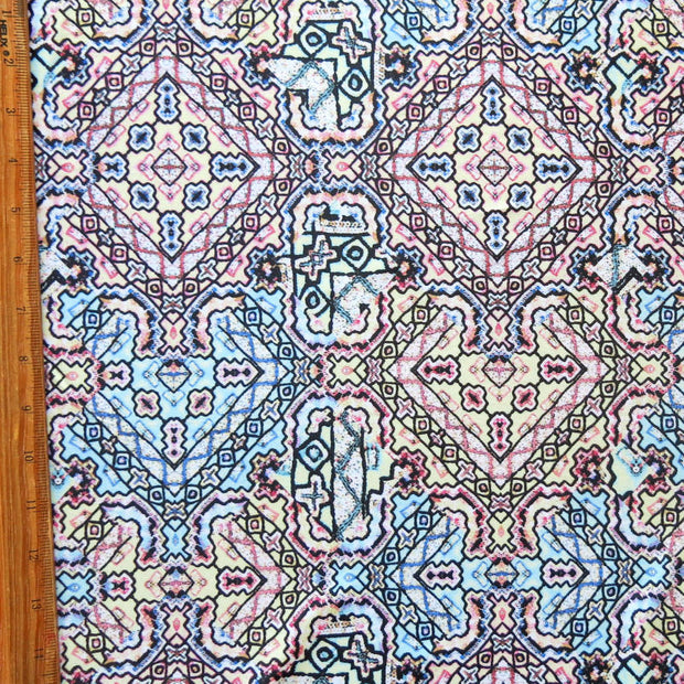 Triangle Tribal Poly Spandex Swimsuit Fabric - 20" Remnant