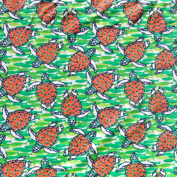 Turtles and Fish Nylon Spandex Swimsuit Fabric