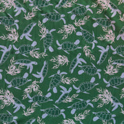 Turtles on Green Nylon Spandex Swimsuit Fabric - 27" Remnant