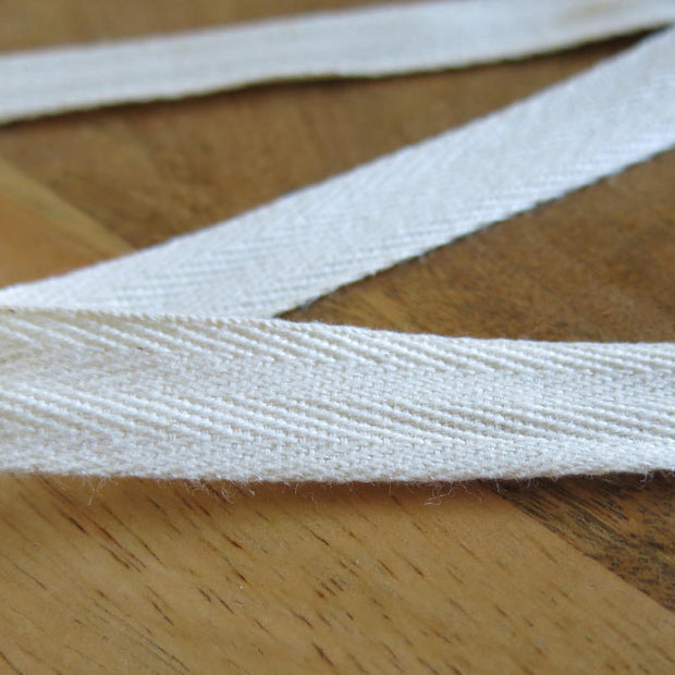 Natural Herringbone Pattern 5/8 inch Cotton Twill Tape