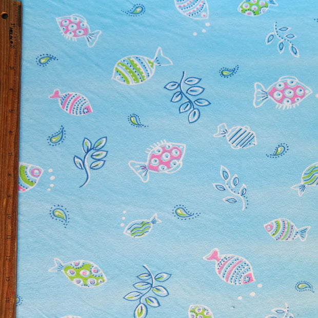 Under the Sea Cotton Knit Fabric - 27" Remnant
