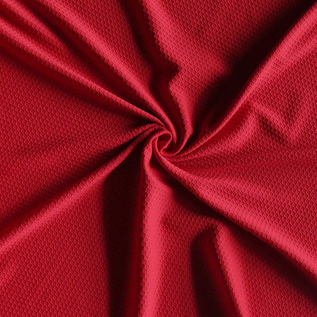 University Red Dri-Fit Hexagon Jacquard Lycra Jersey Knit Fabric