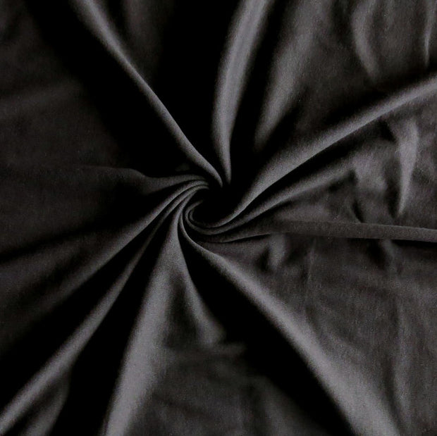 Very Dark Brown Cotton Rib Knit Fabric