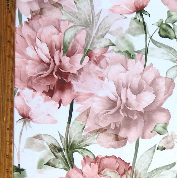 Vintage Blush Floral Nylon Spandex Swimsuit Fabric