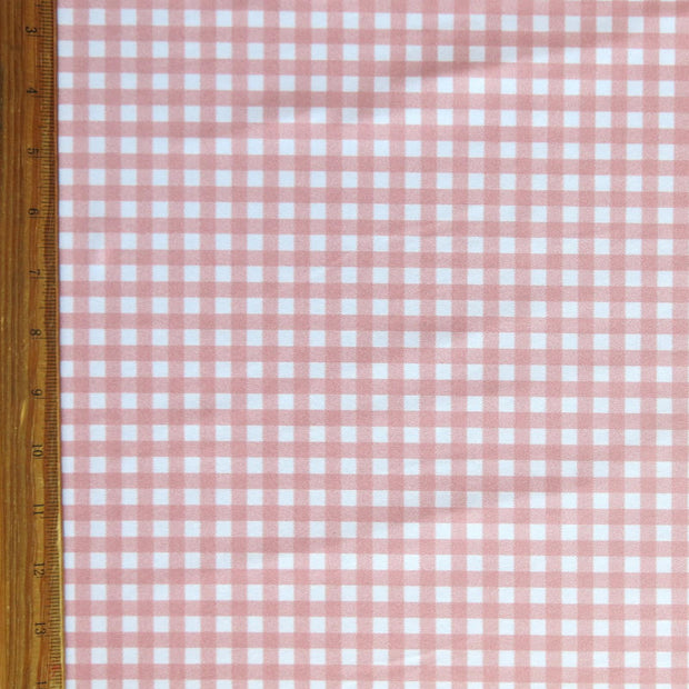 Vintage Blush Gingham Nylon Spandex Swimsuit Fabric