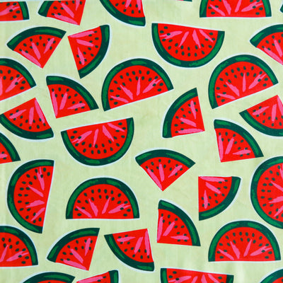 Watermelons on Yellow Nylon Spandex Swimsuit Fabric