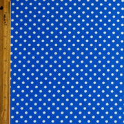 White Eraser Polka Dots on Royal Nylon Spandex Swimsuit Fabric