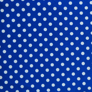 White Eraser Polka Dots on Cobalt Blue Nylon Spandex Swimsuit Fabric