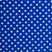 White Eraser Polka Dots on Cobalt Blue Nylon Spandex Swimsuit Fabric