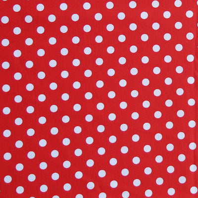 White Eraser Polka Dots on Ladybug Nylon Spandex Swimsuit Fabric