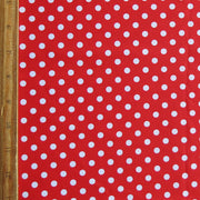 White Eraser Polka Dots on Ladybug Nylon Spandex Swimsuit Fabric