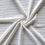 White Mystic Stripe Poly Mesh Fabric