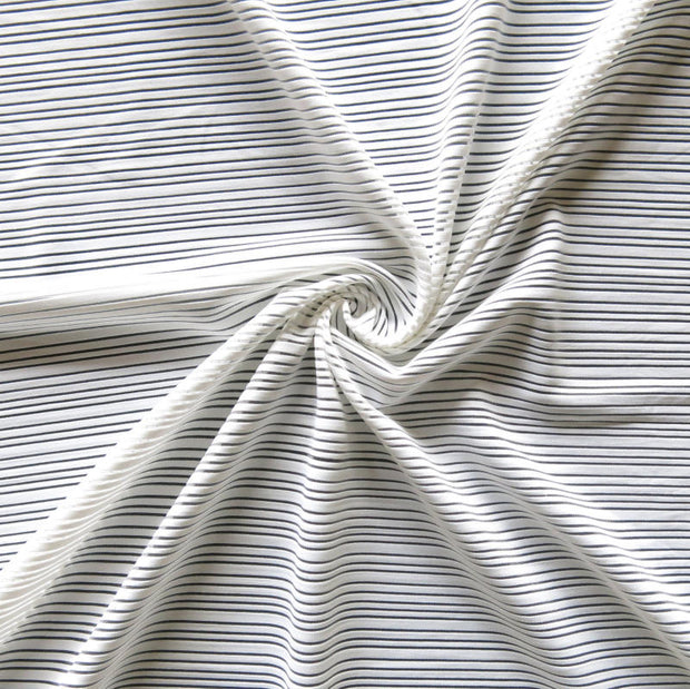 White Mystic Stripe Poly Mesh Fabric