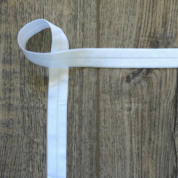 White Plush Fold Over Elastic Trim