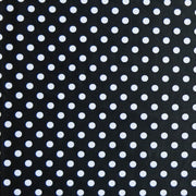 White Eraser Polka Dots on Classic Black Nylon Spandex Swimsuit Fabric