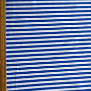 Cobalt Blue and White 1/4" Stripe Nylon Spandex Swimsuit Fabric