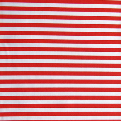 Ladybug and White 1/4" Stripe Nylon Spandex Swimsuit Fabric